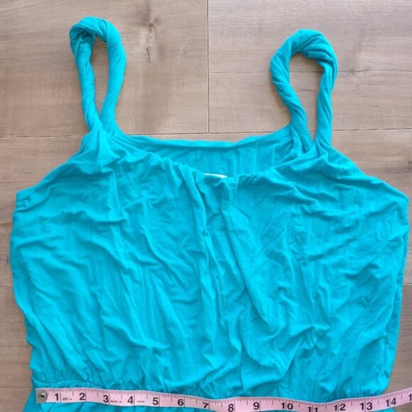 Ann Taylor Loft Women's Medium Maxi Dress Teal Twisted Straps - Picture 6 of 6